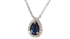 Collier Pendentif En Or Blanc, Saphir Et Diamants -Castafiore Boutique collier pendentif en or blanc saphir et diamants 237587