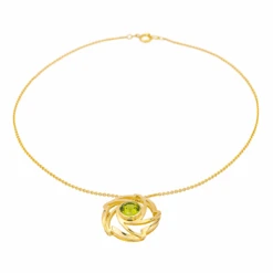 Collier Pendentif En Or Jaune Et Péridot -Castafiore Boutique collier pendentif en or jaune et peridot 9665871