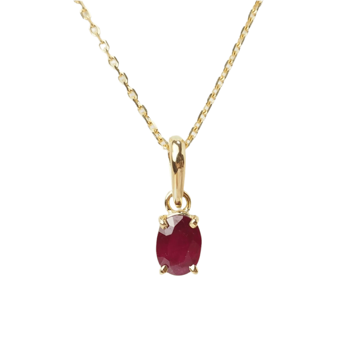 Collier Pendentif En Or Jaune Et Rubis 2 Collier Pendentif En Or Jaune Et Rubis – Image 2