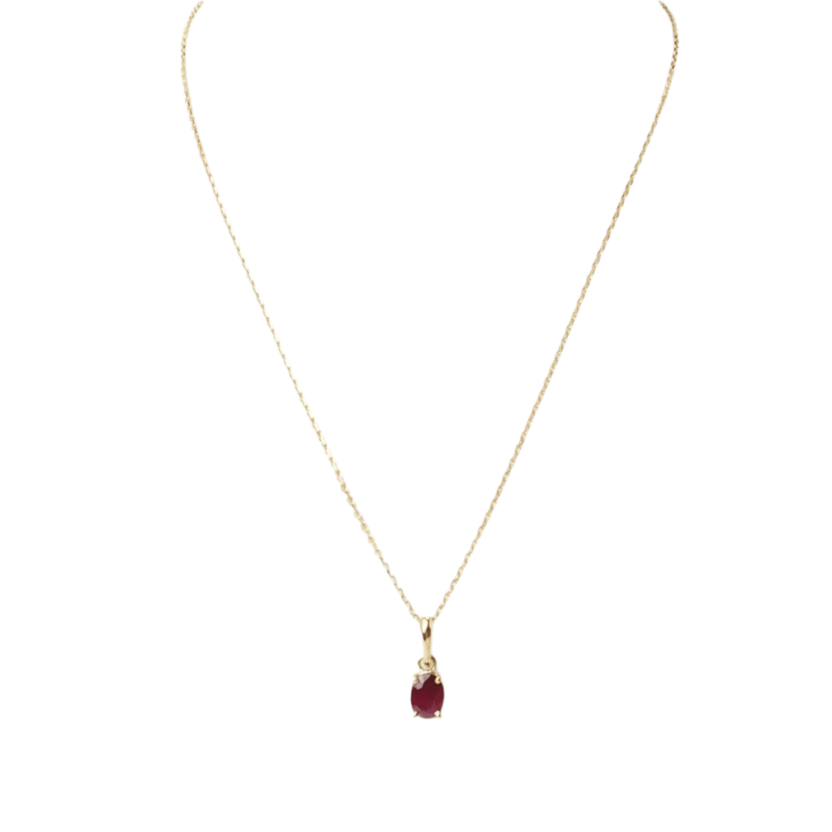 Collier Pendentif En Or Jaune Et Rubis 1 Collier Pendentif En Or Jaune Et Rubis