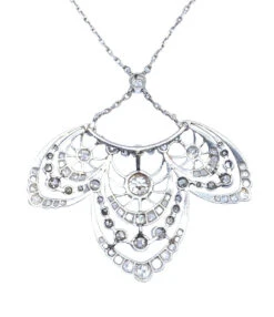 Collier Pendentif En Platine, Diamants, époque 1900