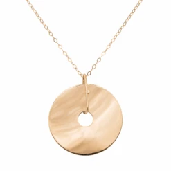 Collier Pendentif GINETTE NY "Jumbo Donut On Chain" En Or Rose -Castafiore Boutique collier pendentif ginette ny jumbo donut on chain en or rose 713782