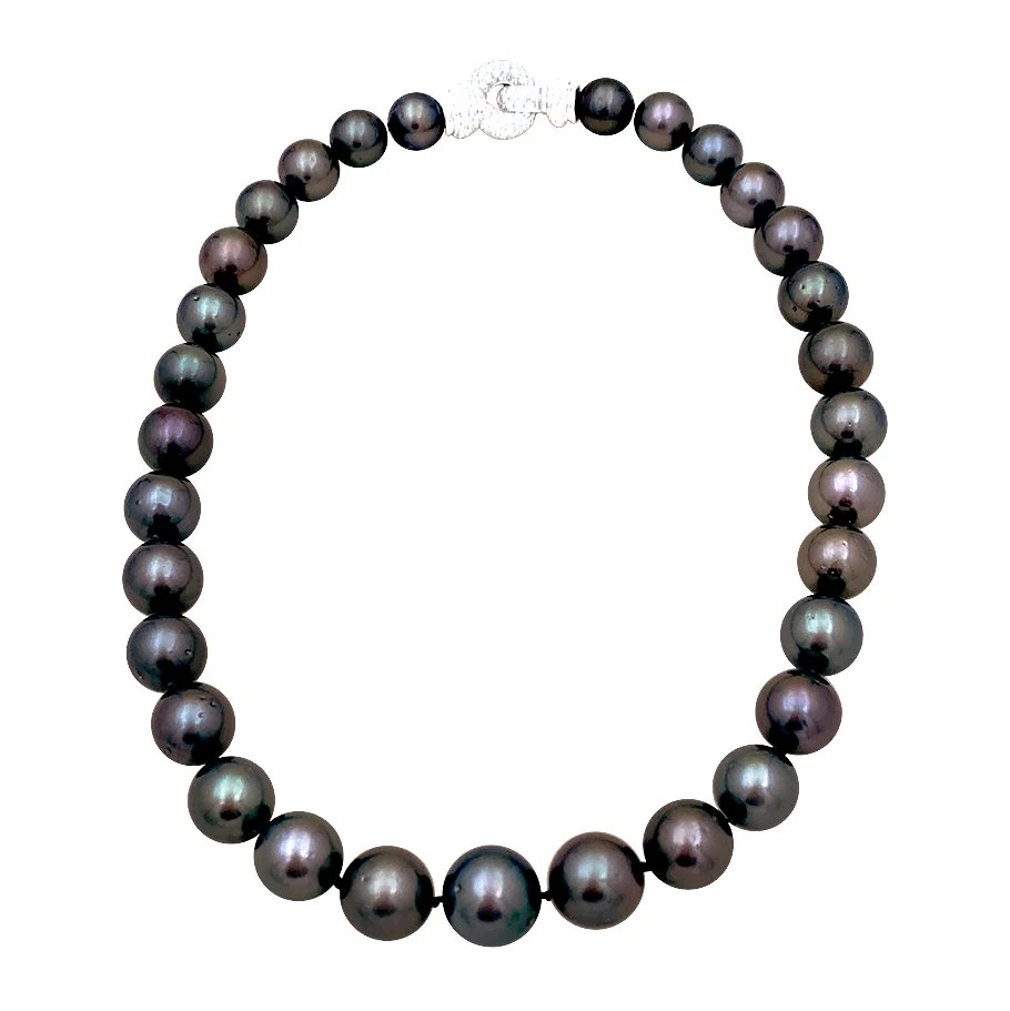 Miller Collier Perles De Tahiti En Or Blanc Et Diamants 5 Miller Collier Perles De Tahiti En Or Blanc Et Diamants – Image 5