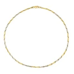 Collier Ras De Cou En Or Jaune Et Or Blanc