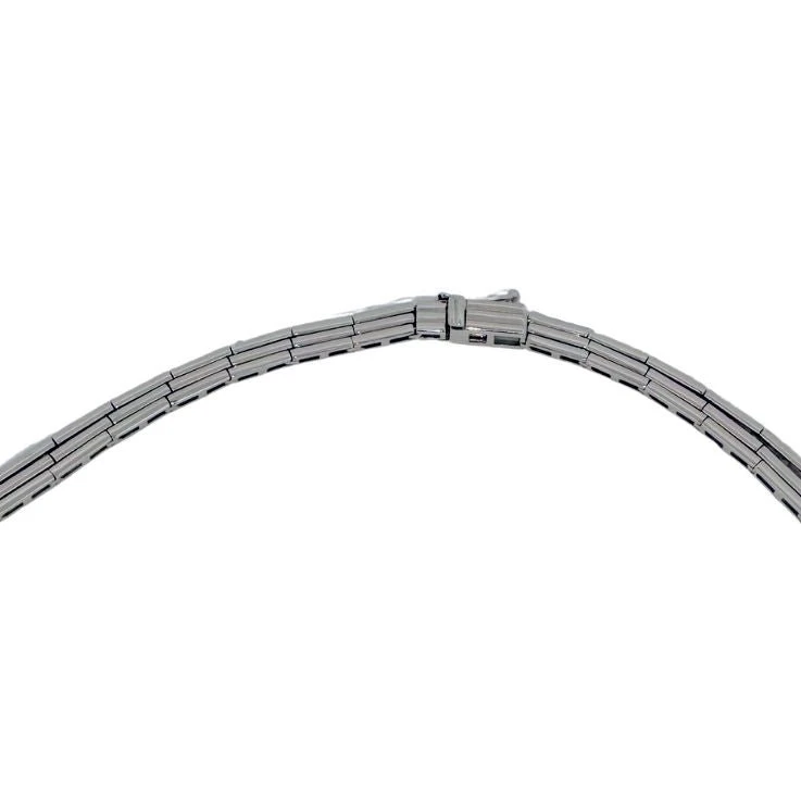 Collier Rivière 3 Rangs En Or Blanc Et Diamants 3 Collier Rivière 3 Rangs En Or Blanc Et Diamants – Image 3