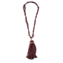 Collier Sautoir Pompon En Grenats Et Perles De Culture