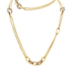 Miller Collier Sautoir POMELLATO "Tango" En Or Rose, Argent Et Diamants