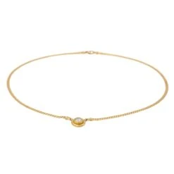 Collier Solitaire Maille Anglaise En Or Jaune Et Diamant -Castafiore Boutique collier solitaire maille anglaise en or jaune et diamant 743048