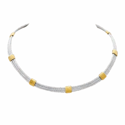 Miller Collier Torque FRED "Force 10" En Or Jaune Et Acier