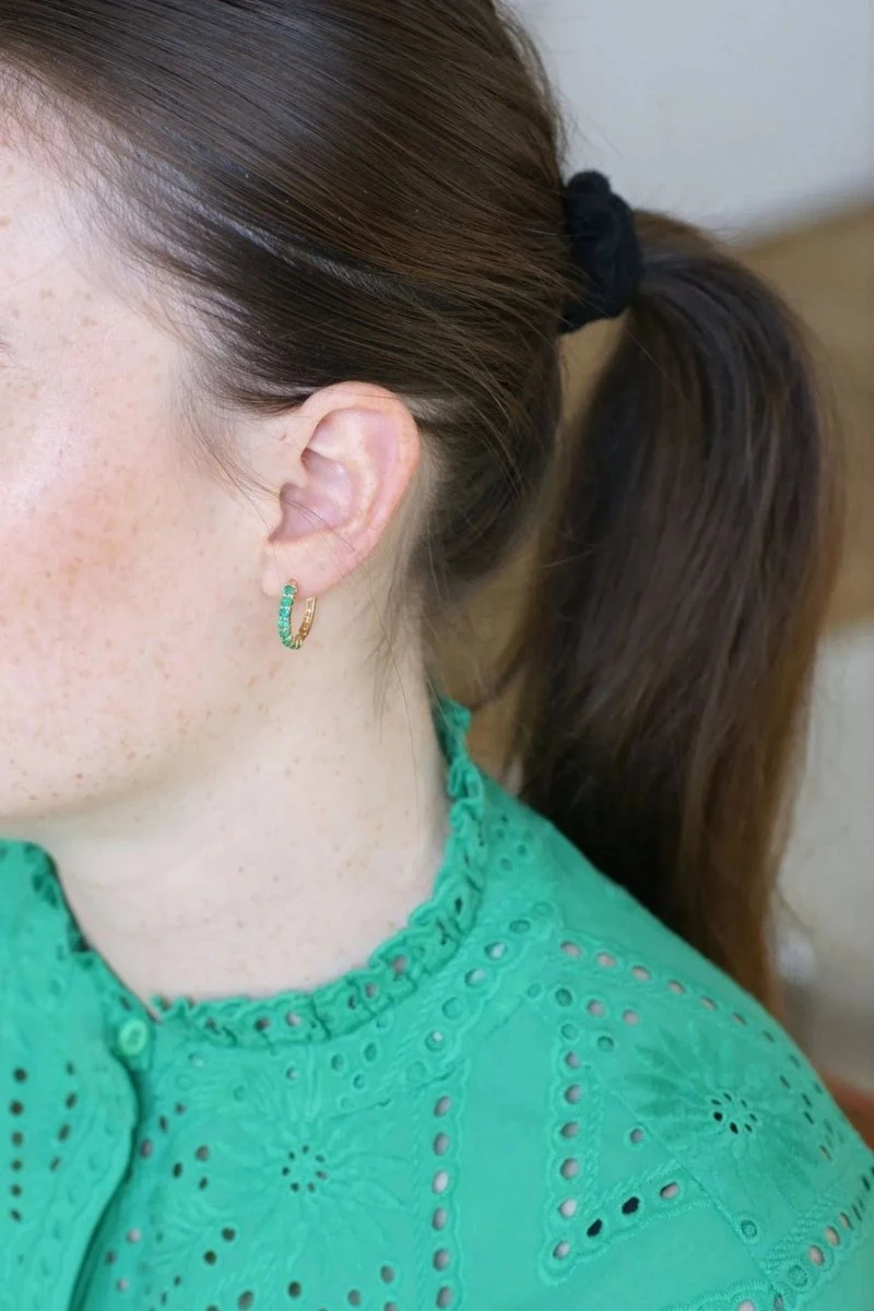 Créoles Emeraudes Sur Or Jaune 9 Créoles Emeraudes Sur Or Jaune – Image 9