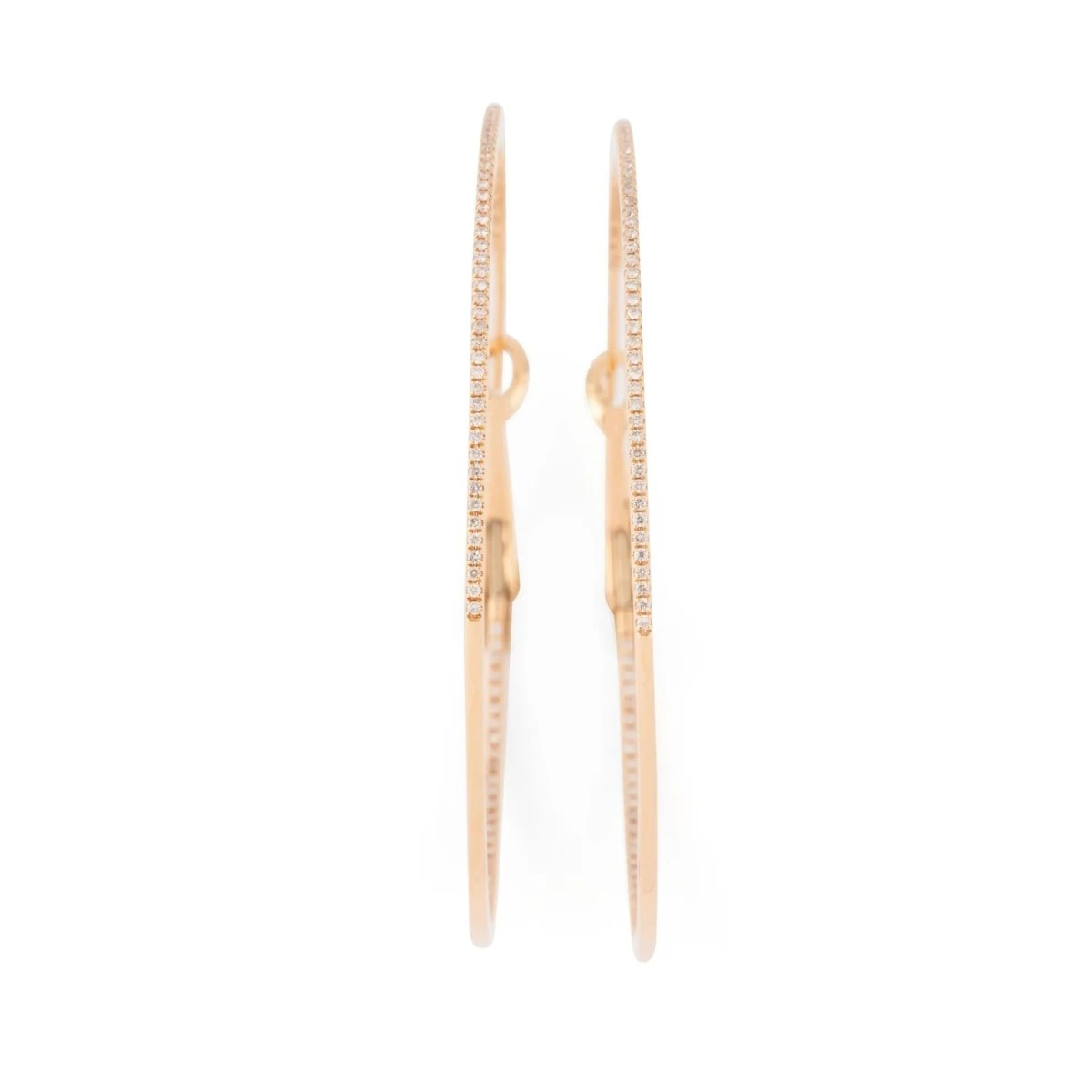 Boucles D'oreilles Créoles En Or Rose Et Diamants 5 Boucles D'oreilles Créoles En Or Rose Et Diamants – Image 5