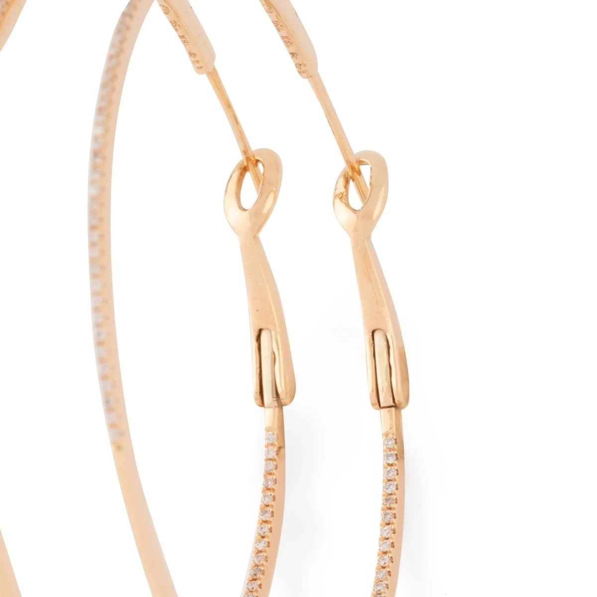 Boucles D'oreilles Créoles En Or Rose Et Diamants 6 Boucles D'oreilles Créoles En Or Rose Et Diamants – Image 6