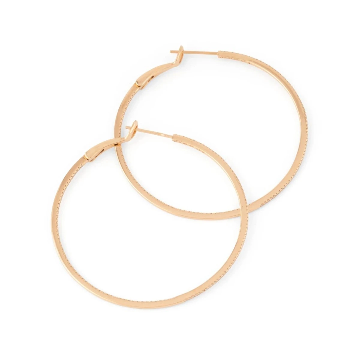 Boucles D'oreilles Créoles En Or Rose Et Diamants 1 Boucles D'oreilles Créoles En Or Rose Et Diamants