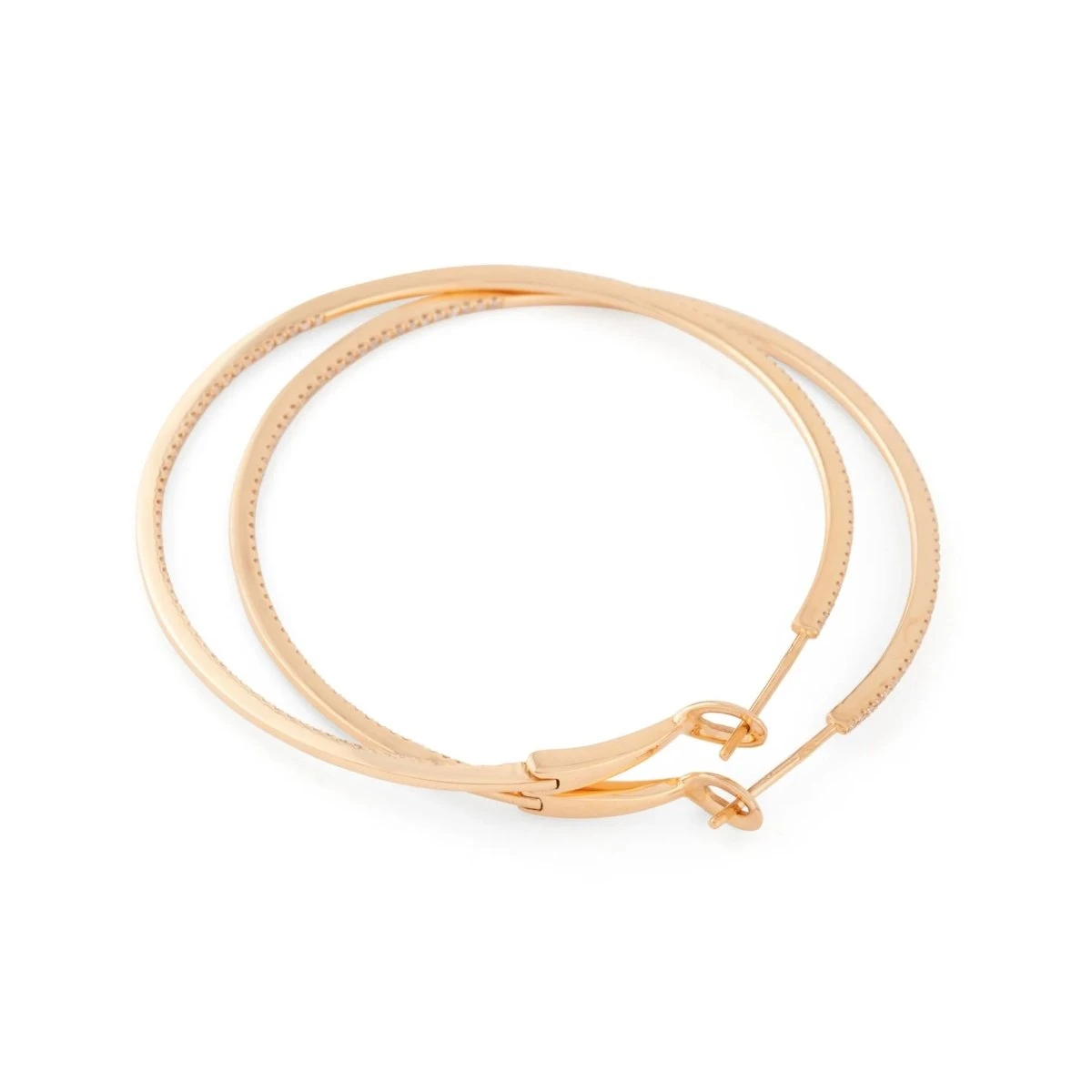 Boucles D'oreilles Créoles En Or Rose Et Diamants 7 Boucles D'oreilles Créoles En Or Rose Et Diamants – Image 7