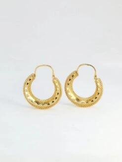 Créoles Vintage Or Jaune Godronné 7 Créoles Vintage Or Jaune Godronné -Castafiore Boutique creoles vintage or jaune godronne 488479