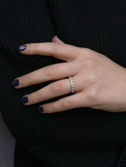 Demi-Alliance Américaine En Or Blanc Et Diamants 0,9 Ct -Castafiore Boutique demi alliance americaine en or blanc et diamants 09 ct 960628