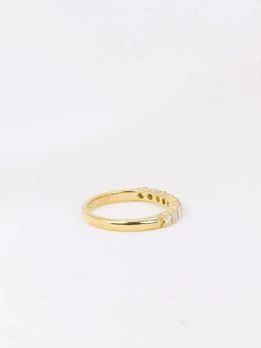 Demi-Alliance Américaine En Or Jaune Et Diamants 0,36 Ct 6 Demi-Alliance Américaine En Or Jaune Et Diamants 0,36 Ct – Image 6