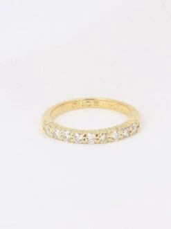 Demi-Alliance Américaine En Or Jaune Et Diamants 0,36 Ct