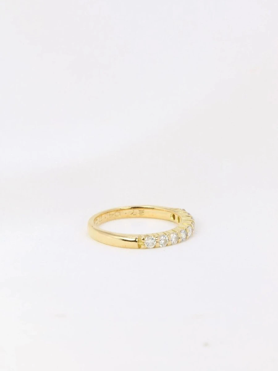 Demi-Alliance Américaine En Or Jaune Et Diamants 0,36 Ct 7 Demi-Alliance Américaine En Or Jaune Et Diamants 0,36 Ct – Image 7