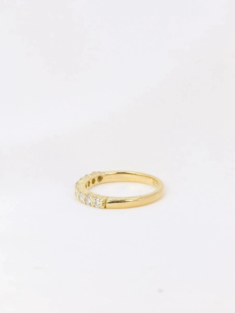 Demi-Alliance Américaine En Or Jaune Et Diamants 0,36 Ct 4 Demi-Alliance Américaine En Or Jaune Et Diamants 0,36 Ct – Image 4