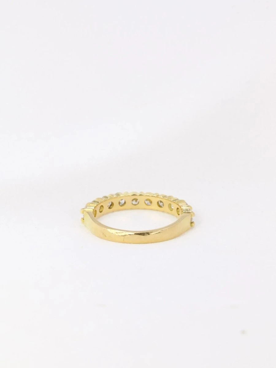 Demi-Alliance Américaine En Or Jaune Et Diamants 1 Carat 5 Demi-Alliance Américaine En Or Jaune Et Diamants 1 Carat – Image 5