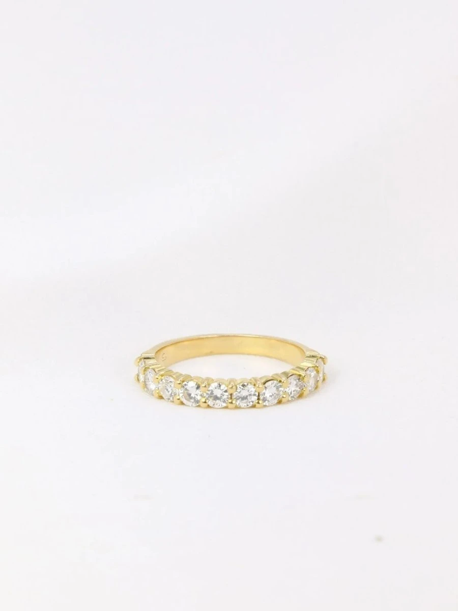 Demi-Alliance Américaine En Or Jaune Et Diamants 1 Carat 1 Demi-Alliance Américaine En Or Jaune Et Diamants 1 Carat