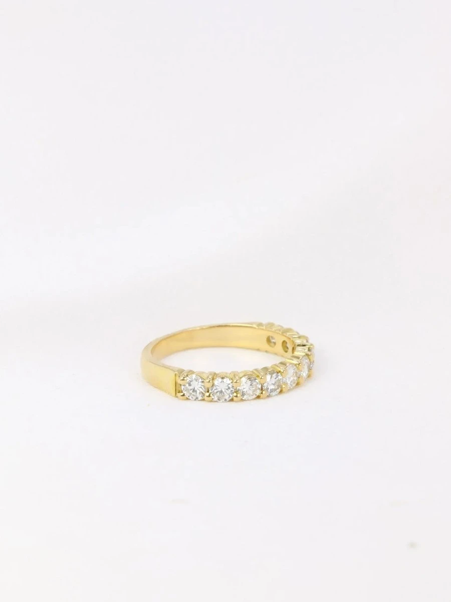 Demi-Alliance Américaine En Or Jaune Et Diamants 1 Carat 7 Demi-Alliance Américaine En Or Jaune Et Diamants 1 Carat – Image 7