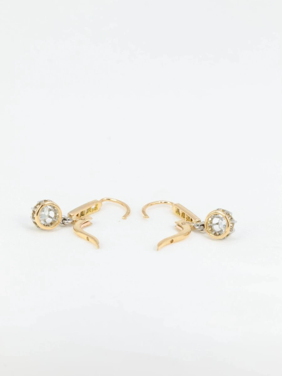 Dormeuses Anciennes En Or, Argent Et Diamants 9 Dormeuses Anciennes En Or, Argent Et Diamants – Image 9