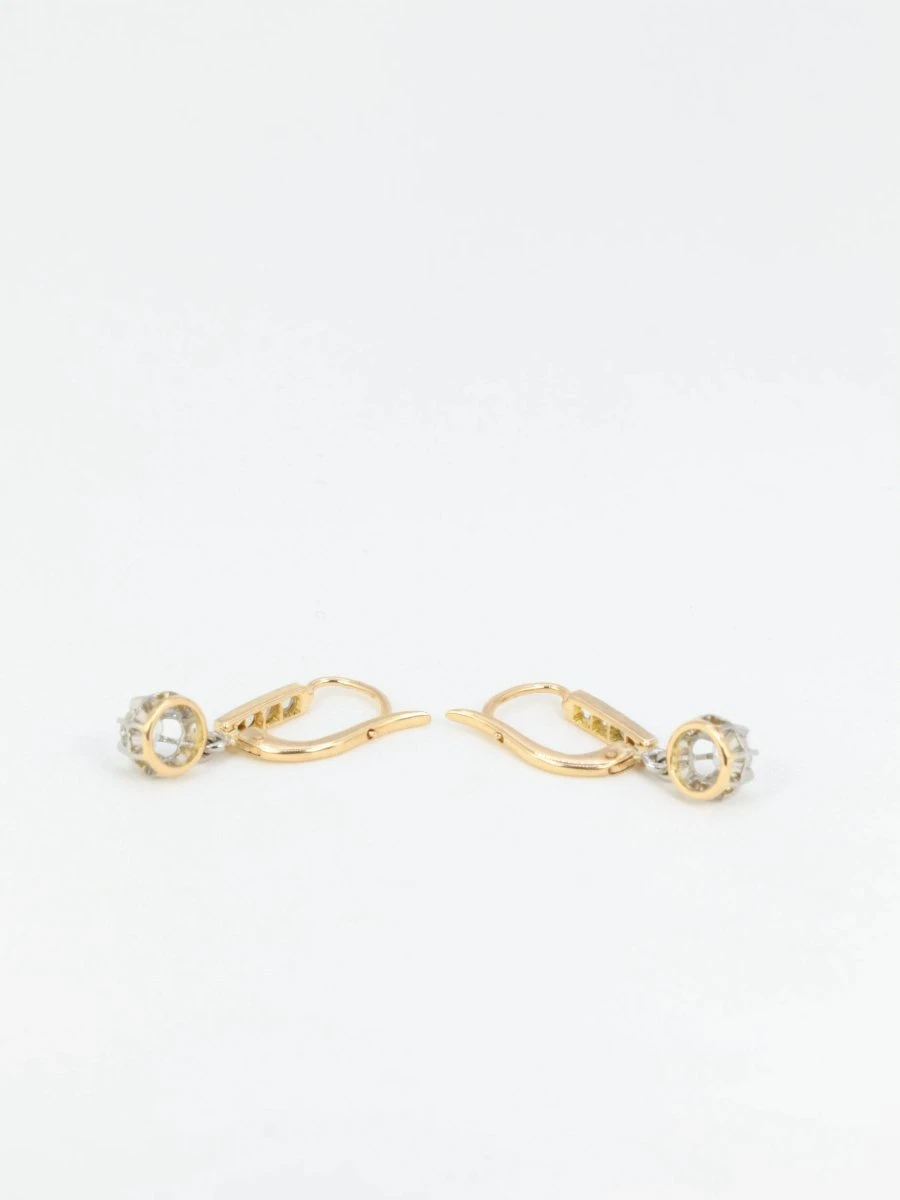 Dormeuses Anciennes En Or, Argent Et Diamants 4 Dormeuses Anciennes En Or, Argent Et Diamants – Image 4