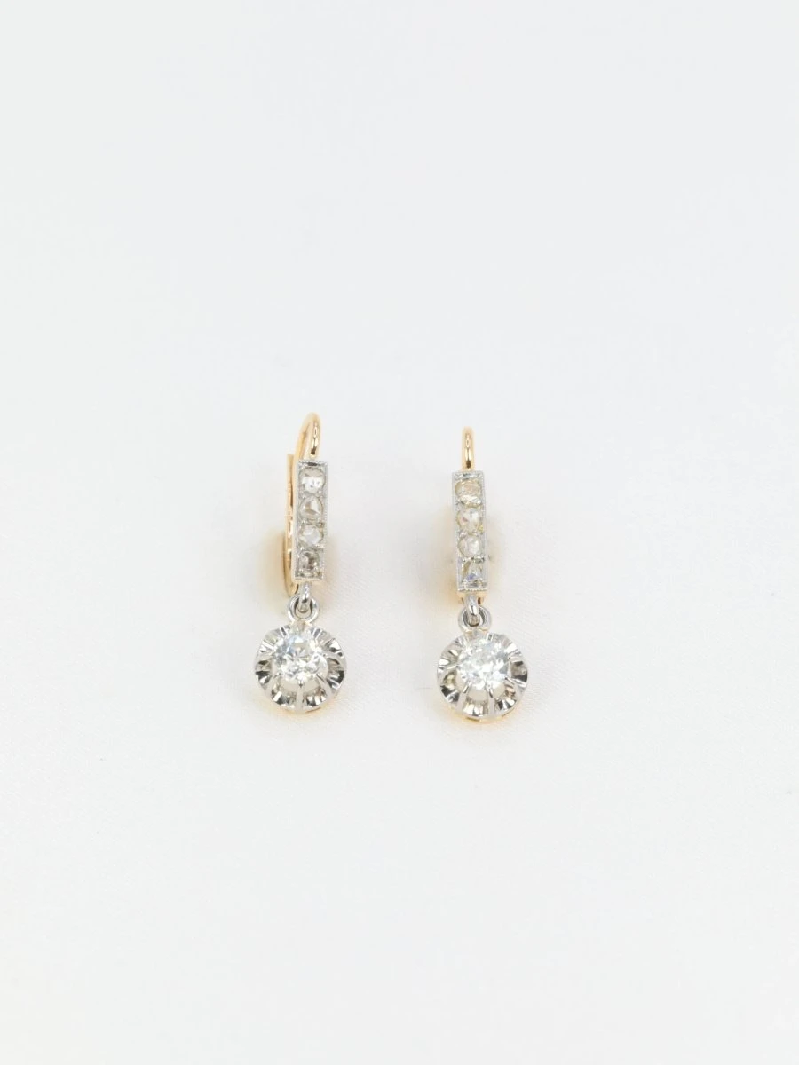 Dormeuses Anciennes En Or, Argent Et Diamants 1 Dormeuses Anciennes En Or, Argent Et Diamants