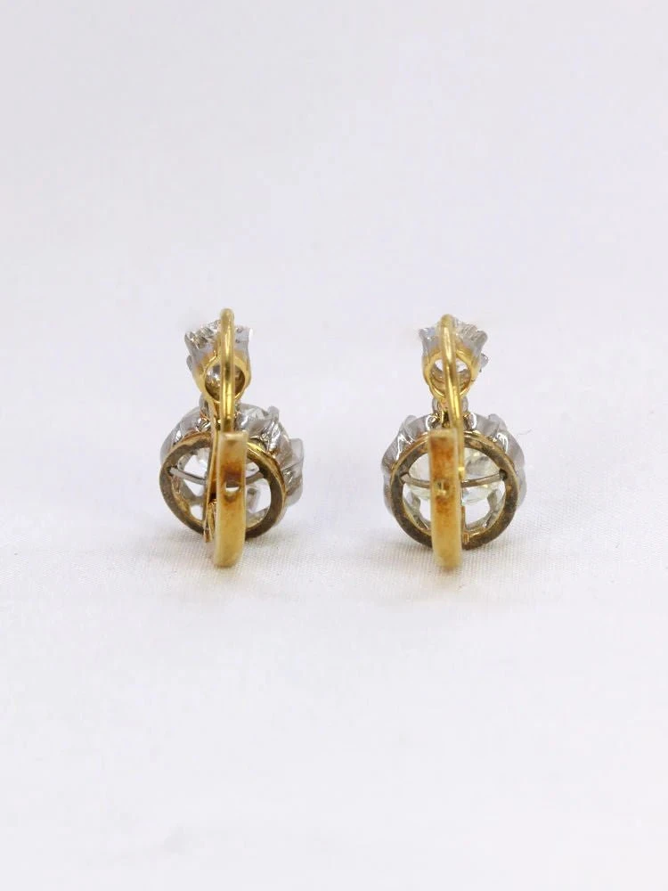 Dormeuses Anciennes Or Diamants Taille Ancienne 2,2 Ct 5 Dormeuses Anciennes Or Diamants Taille Ancienne 2,2 Ct – Image 5