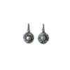 Boucles D'oreilles Dormeuses En Or Rose, Argent, Perles Et Dimants.