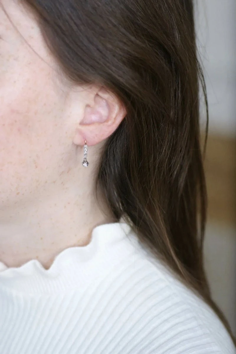 Dormeuses Diamant Pendantes 2 Dormeuses Diamant Pendantes – Image 2