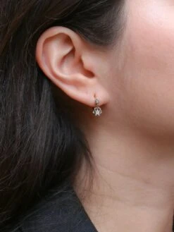 Dormeuses En Or Et Diamants Taille Ancienne 0.2ct -Castafiore Boutique dormeuses en or et diamants taille ancienne 02ct 114307