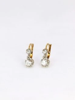 Dormeuses En Or Et Diamants Taille Ancienne 0.7ct