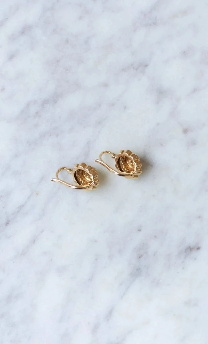 Dormeuses En Or Jaune Et Perles Fines 3 Dormeuses En Or Jaune Et Perles Fines – Image 3