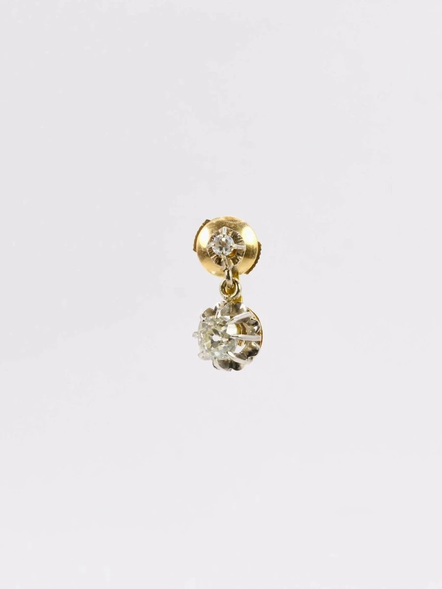 Dormeuses Or Diamants Coussin Taille Ancienne 1,5 Ct 5 Dormeuses Or Diamants Coussin Taille Ancienne 1,5 Ct – Image 5