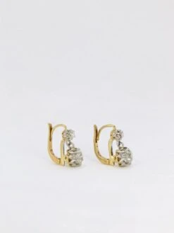 Dormeuses Or Diamants Taille Ancienne 2,4 Ct -Castafiore Boutique dormeuses or diamants taille ancienne 24 ct 279436