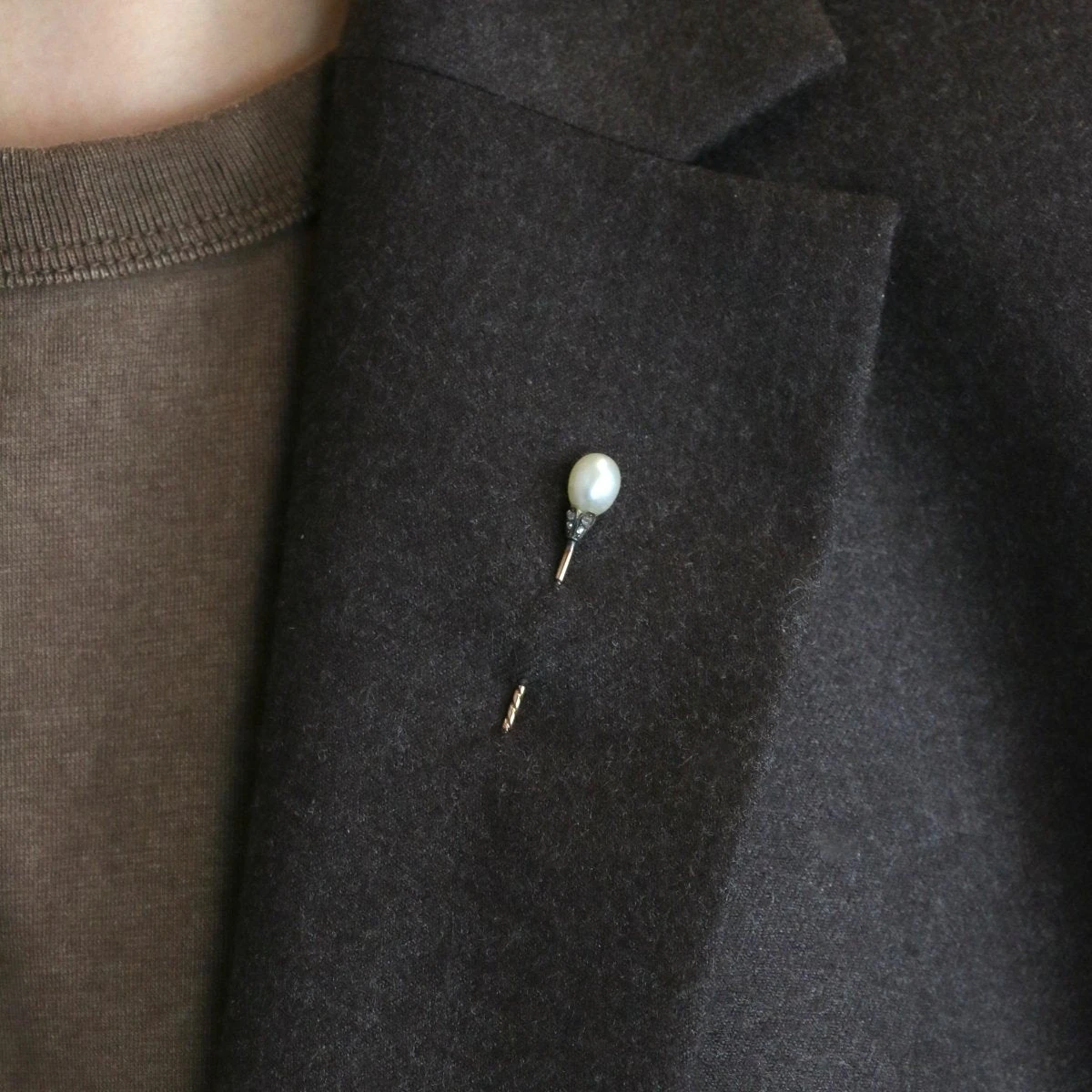 Epingle Or Jaune Perle Fine Diamants 2 Epingle Or Jaune Perle Fine Diamants – Image 2