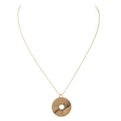 Ginette NY Collier Pendentif Donut On Chain Or Rose