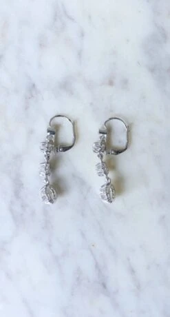 Longues Dormeuses Diamants Sur Or Blanc -Castafiore Boutique longues dormeuses diamants sur or blanc 417520