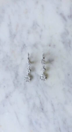 Longues Dormeuses Diamants Sur Or Blanc -Castafiore Boutique longues dormeuses diamants sur or blanc 742642