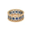 Bague Bandeau MARIO BUCCELLATI "Rombi Eternelle" En Or Blanc, Or Rose Et Saphirs