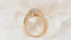 Bague Ancienne En Or Rose Et Diamant -Castafiore Boutique mc 04dPkJdP4