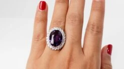 Bague Or Blanc Et Platine, Corindon Violet Et Diamants -Castafiore Boutique mc 22f2NjRPMk