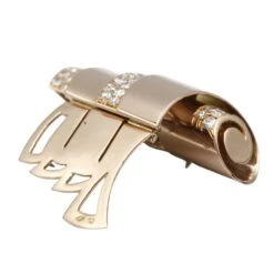 Broche Clip En Or Rose Et Diamants -Castafiore Boutique mc 43yj4kmvR