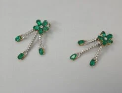 Earrings Drops Cluster 18k White/yellow Gold -Castafiore Boutique mc 4R7LJ5ln0