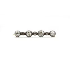 Broche - Or, Argent & Diamants
