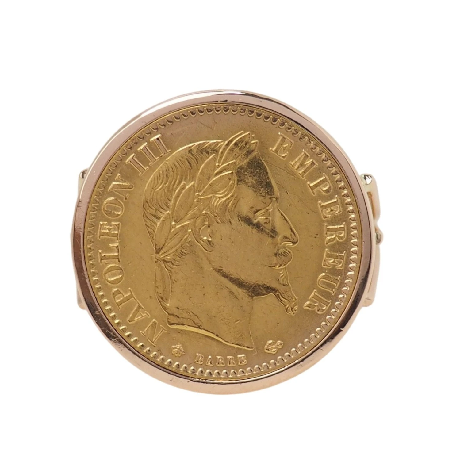 Bague Chevalière Pièce Napoléon III En Or Jaune 1 Bague Chevalière Pièce Napoléon III En Or Jaune
