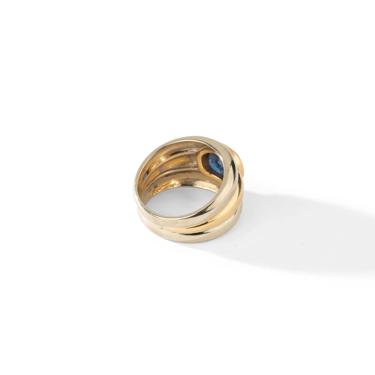 Bague Jonc En Or Jaune Et Blanc Et Saphir 4 Bague Jonc En Or Jaune Et Blanc Et Saphir – Image 4